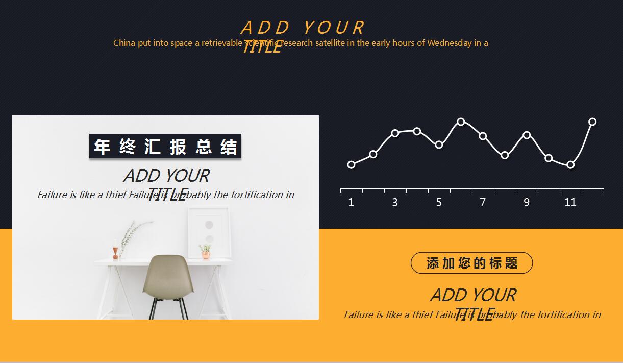 高端大气黑色年终工作总结商务汇报ppt模板