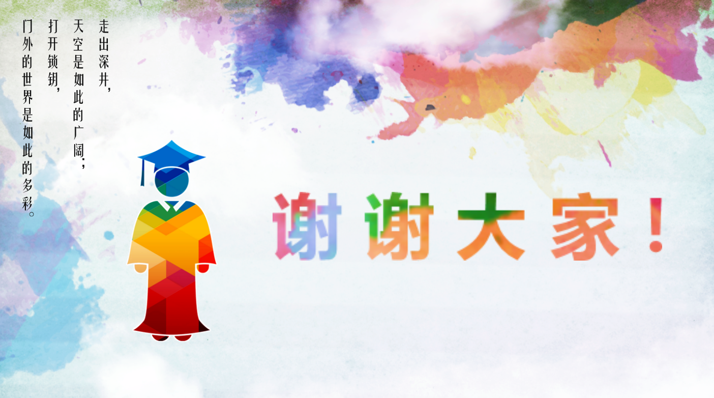 精美漂亮水彩简约毕业答辩ppt模板