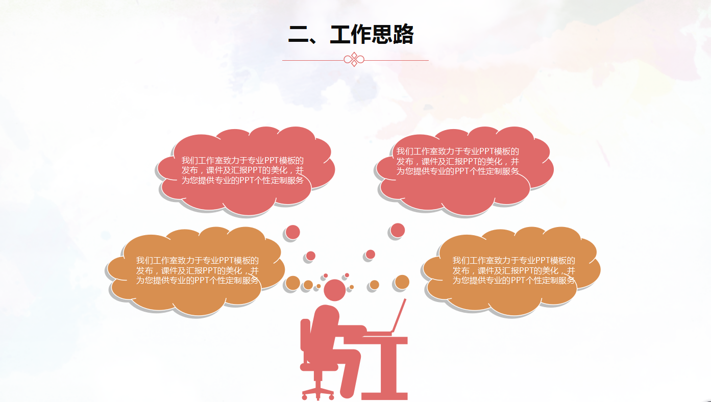 精美漂亮水彩简约毕业答辩ppt模板