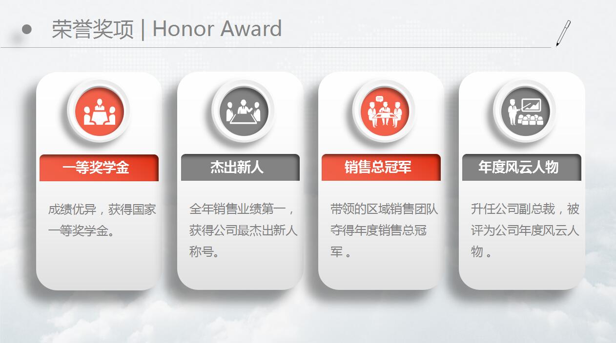 时尚简约橙色个人求职简历岗位竞聘ppt模板