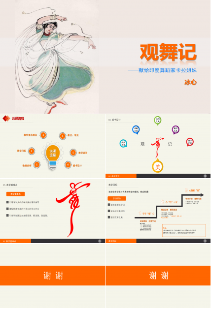 现代简约创意舞蹈教学ppt模板