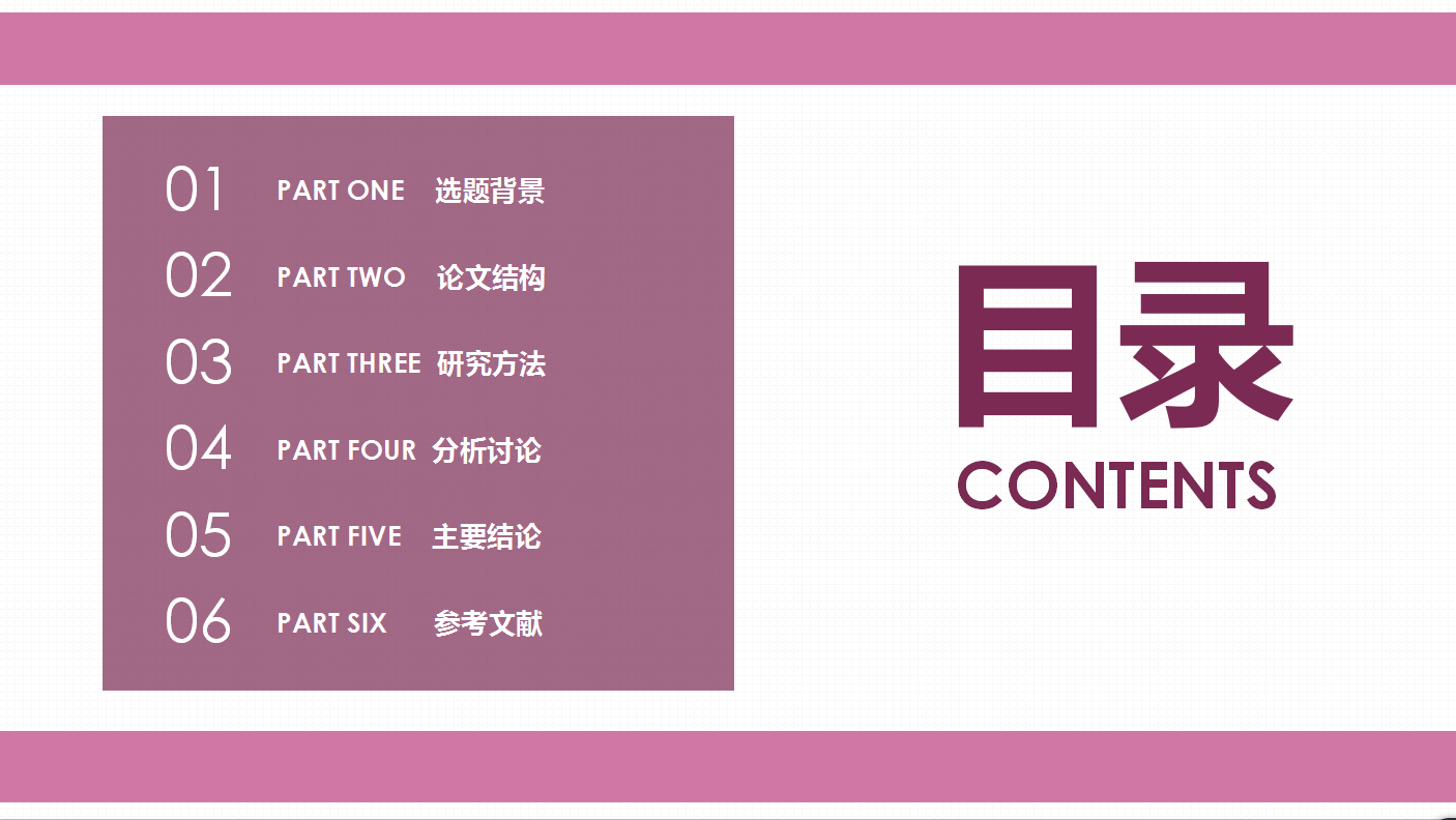 粉色创意清新毕业论文答辩ppt模板