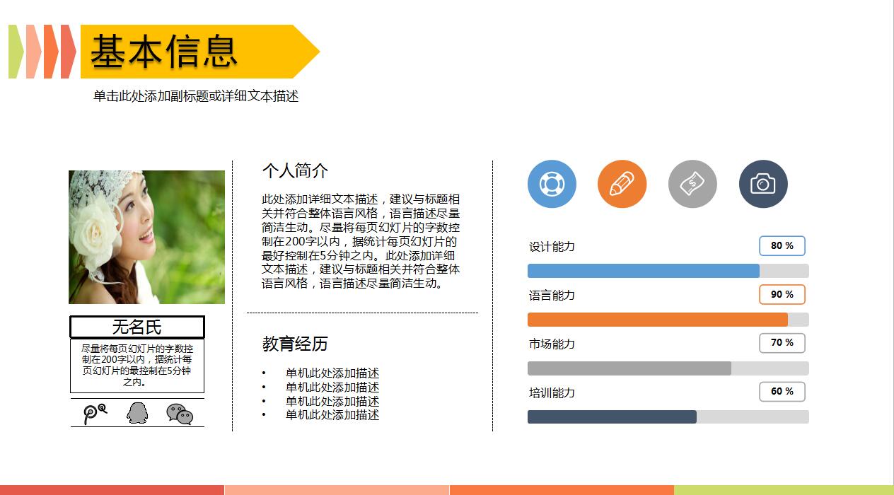 创意简约时尚个人求职简历岗位竞聘ppt模板