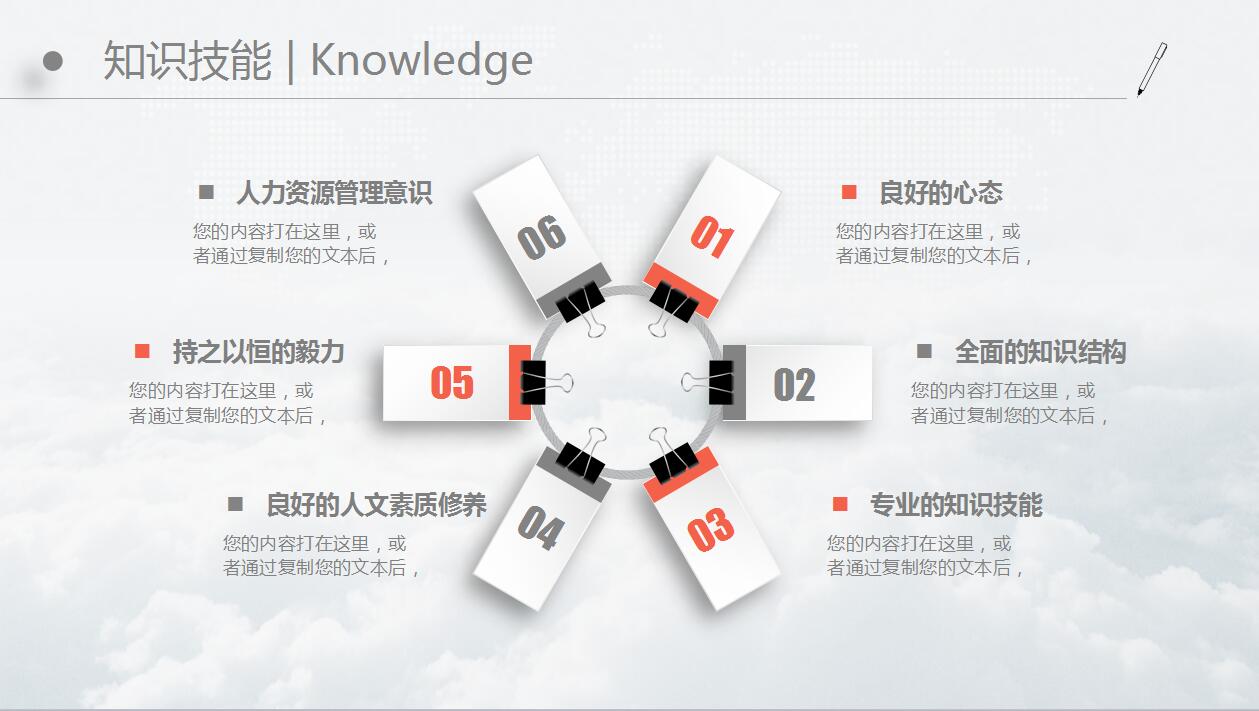 时尚简约橙色个人求职简历岗位竞聘ppt模板