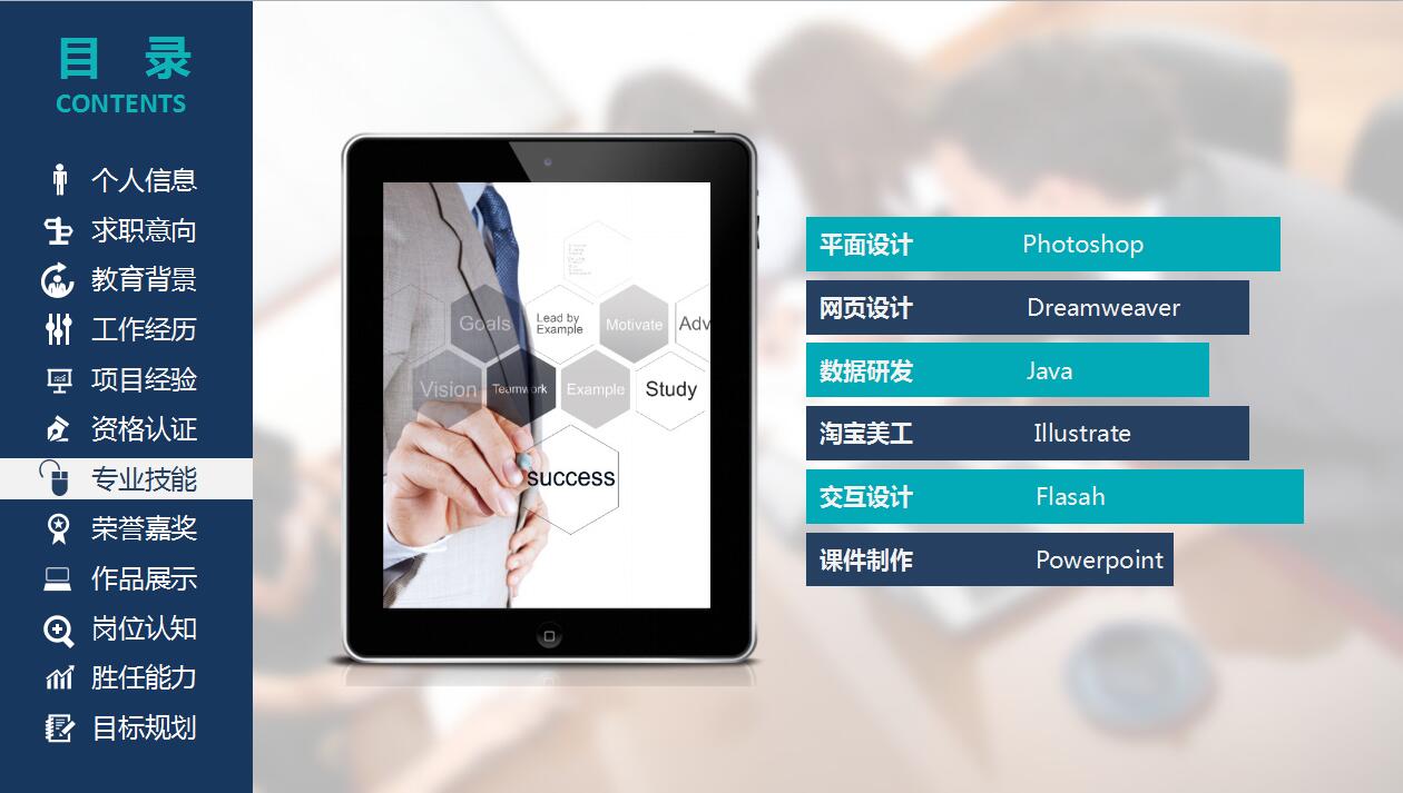 创意精美大气个人求职简历岗位竞聘ppt模板