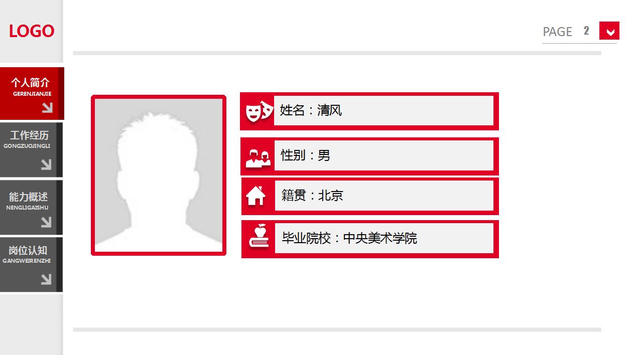 红色简约个人简历竞聘报告ppt模板