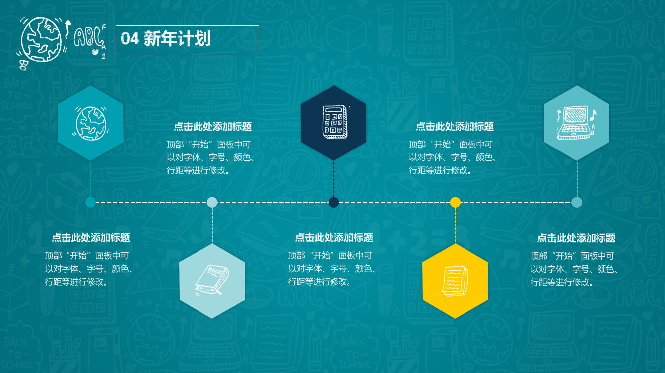 绿色简约线条通用数学汇报ppt模板