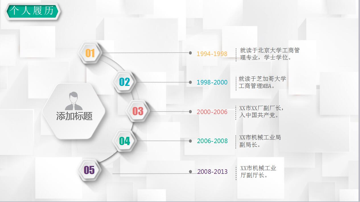 创意白色简约毕业生应聘求职简历ppt模板