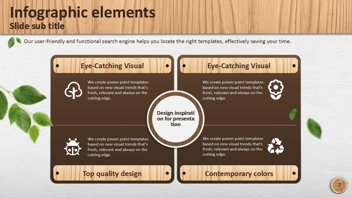 绿色自然英语通用静态PPT模板
