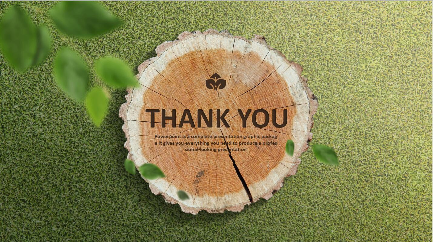 绿色自然英语通用静态PPT模板