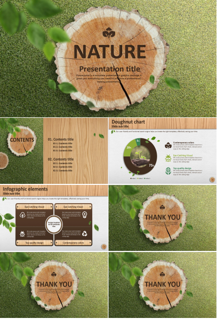 绿色自然英语通用静态PPT模板