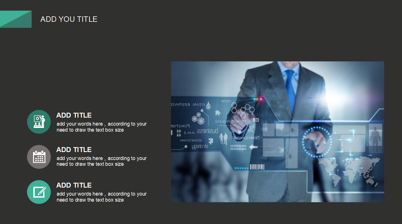 黑色扁平化简约创意电商创业ppt模板