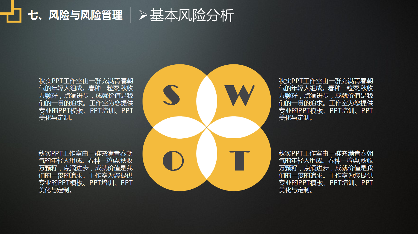 黑色简约商务通用商业创业计划书ppt模板