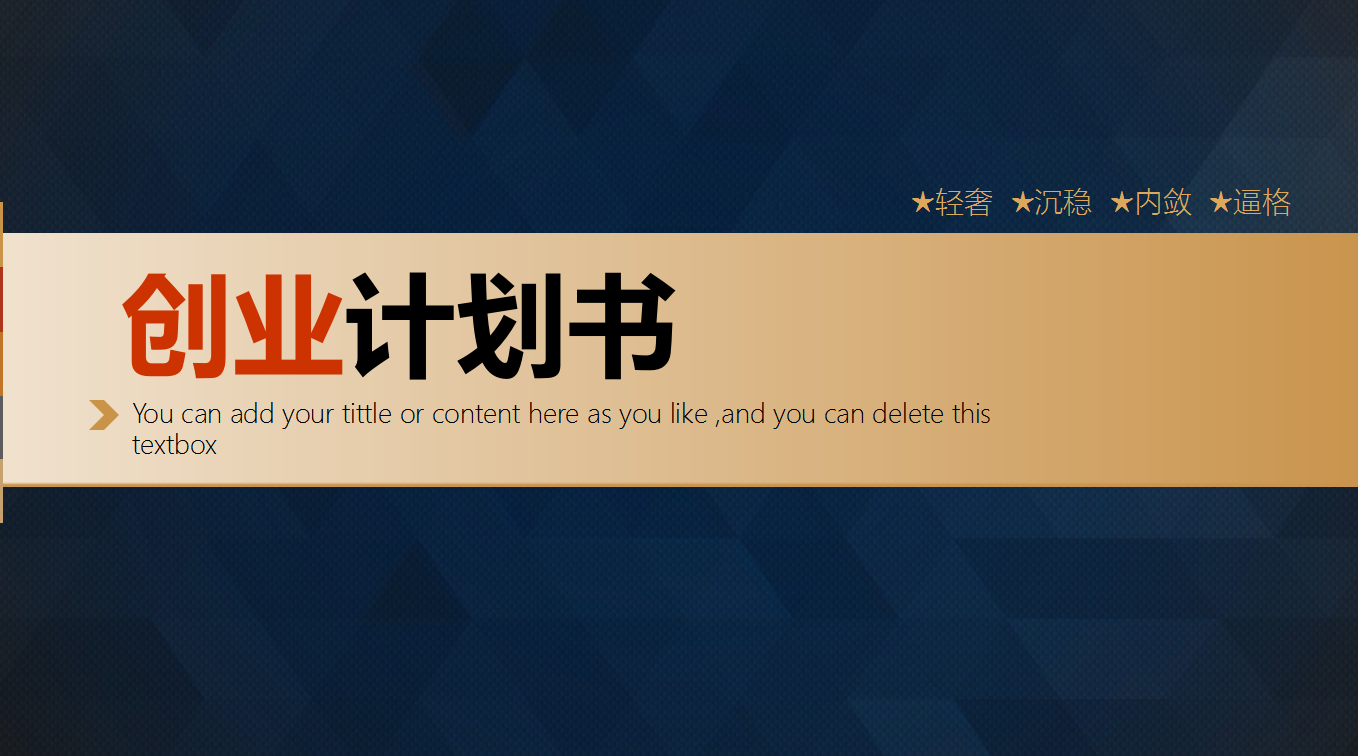 精美大气简约商务高端创业计划书ppt模板