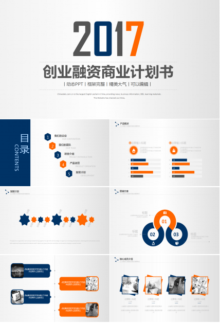 现代简约经典商务通用业融资计划书ppt模板