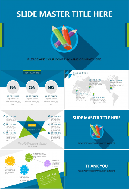 现代简约ios风格商务PPT通用模板