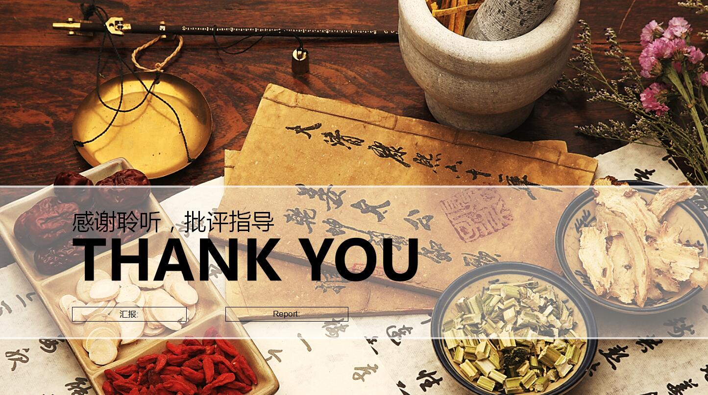 简洁大方英文中医年度工作总结ppt模板