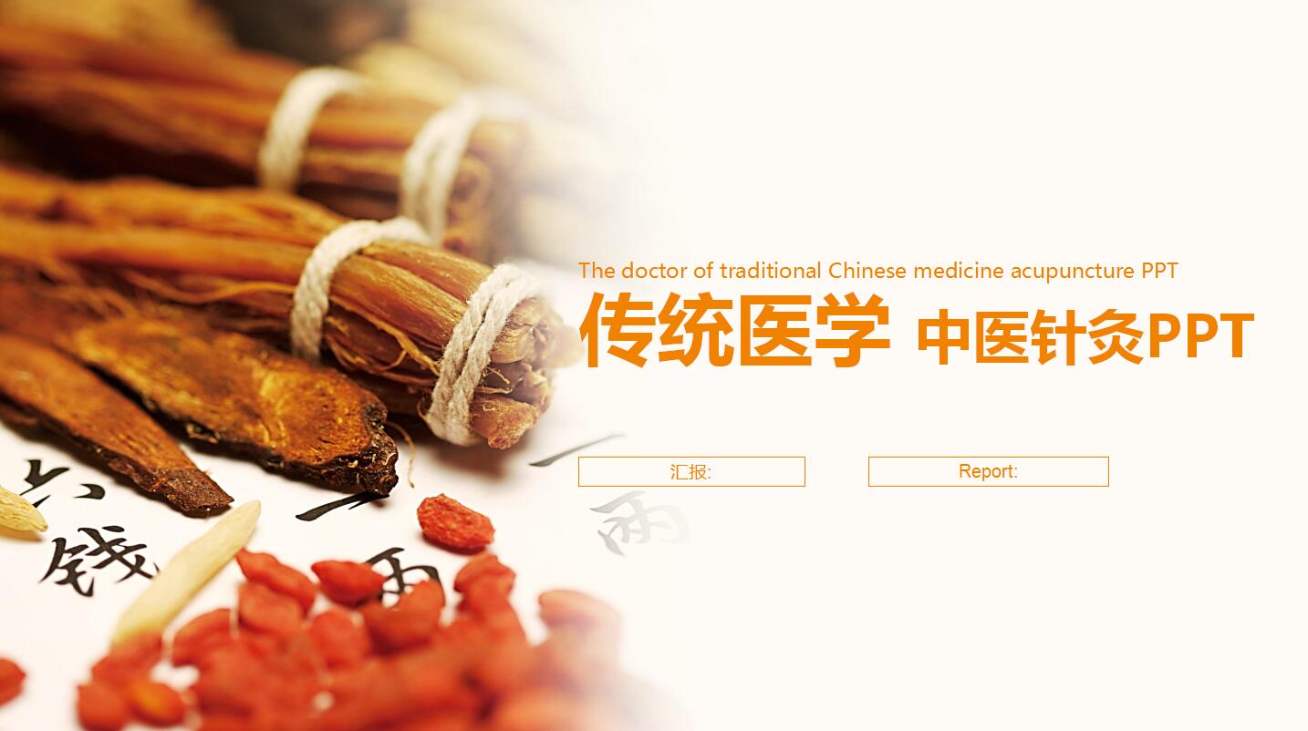 英文简洁时尚传统中医工作总结汇报ppt模板