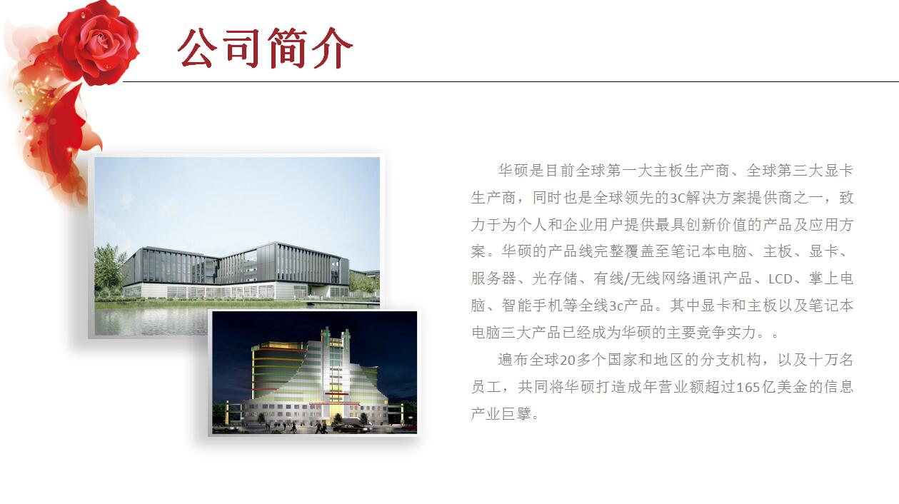 红白扁平化简约公司介绍产品宣传ppt模板