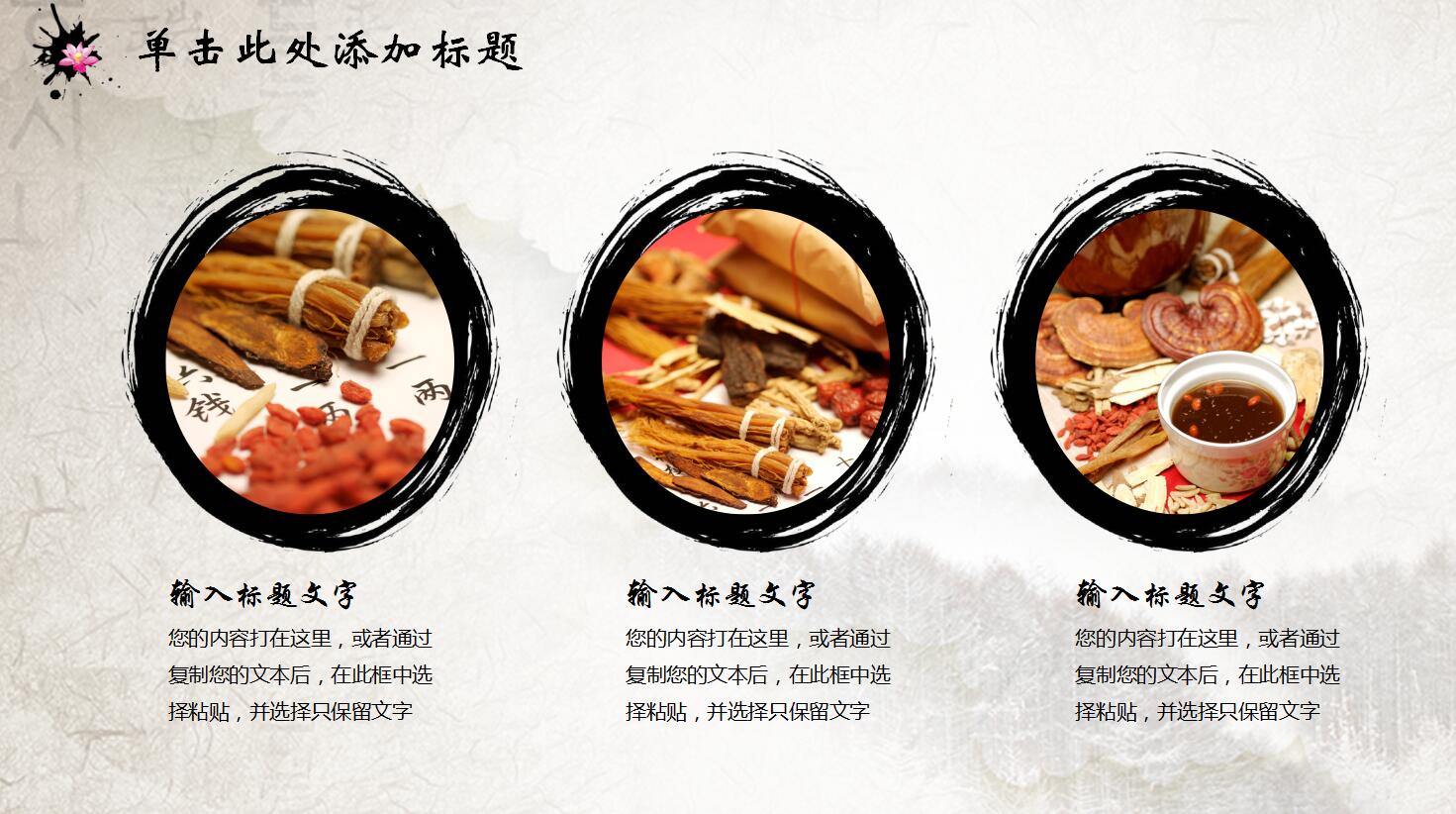 中国风传统中医养生保健中草药介绍ppt模板