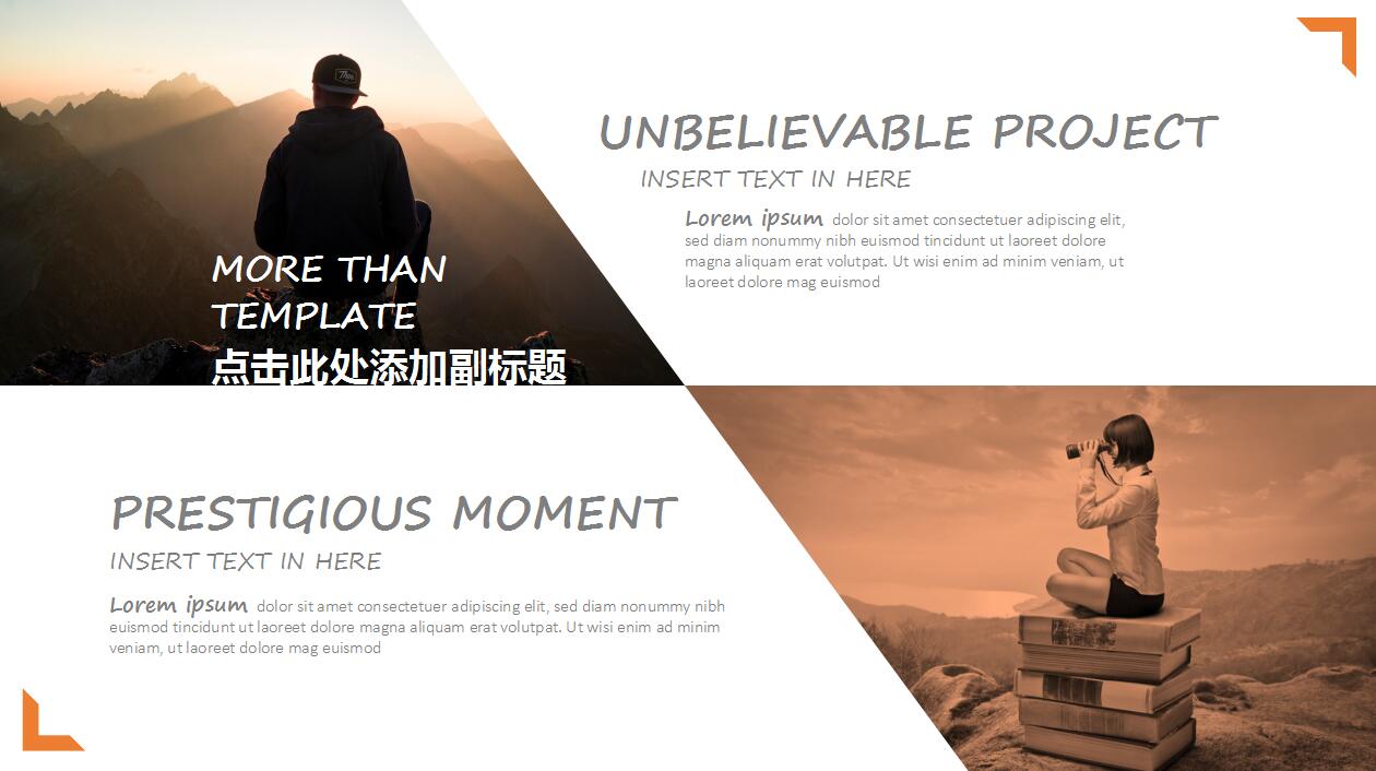 橙色时尚简约人物介绍旅游攻略ppt模板