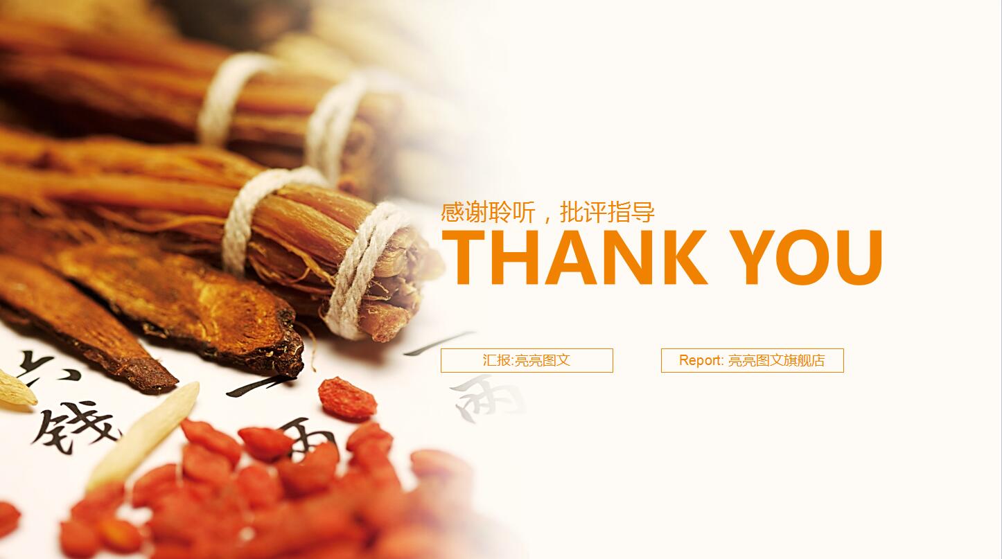 英文简洁时尚传统中医工作总结汇报ppt模板