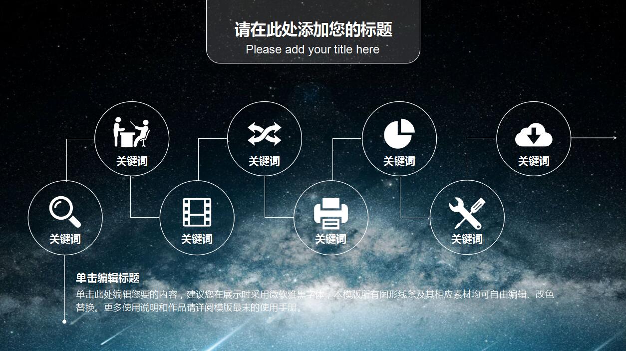 星空简约大气公司介绍项目展示ppt模板