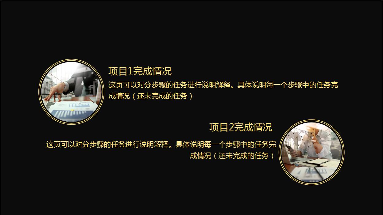 高端大气黑金风格年终工作总结PPT模板