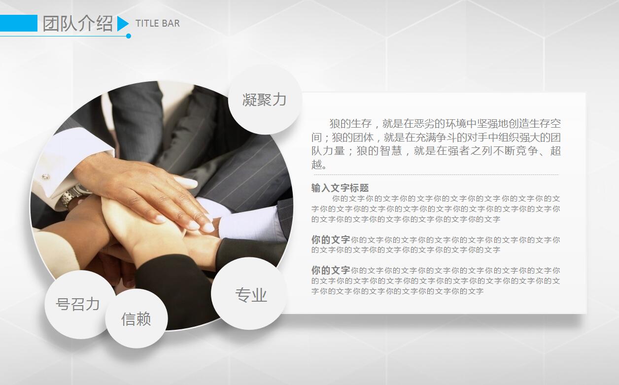 蓝白简约大气创业计划书产品介绍ppt模板