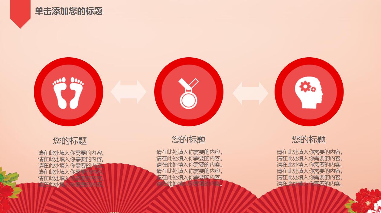 中国红简约商务工作总结汇报ppt模板