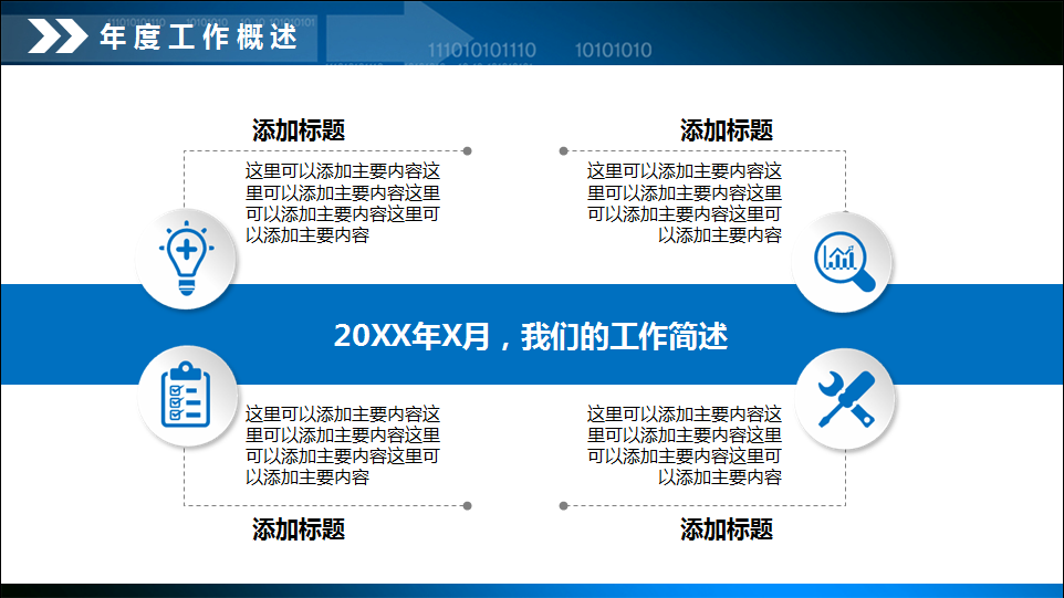 商务科技风格年终工作总结ppt模板