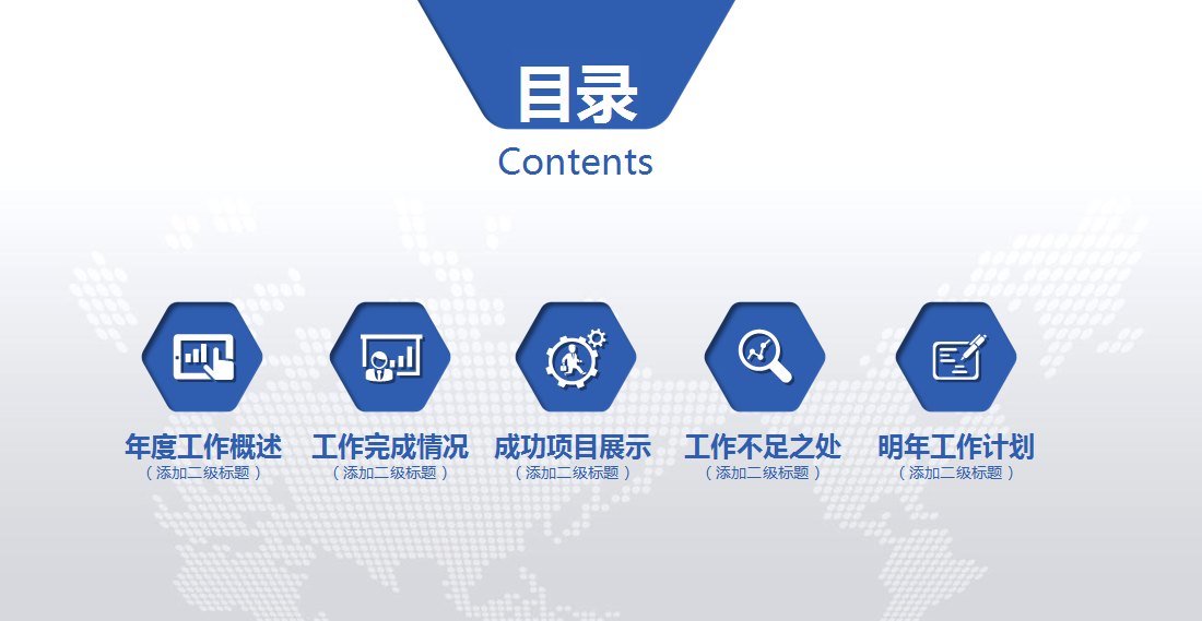 清新简约商务年终工作总结ppt模板