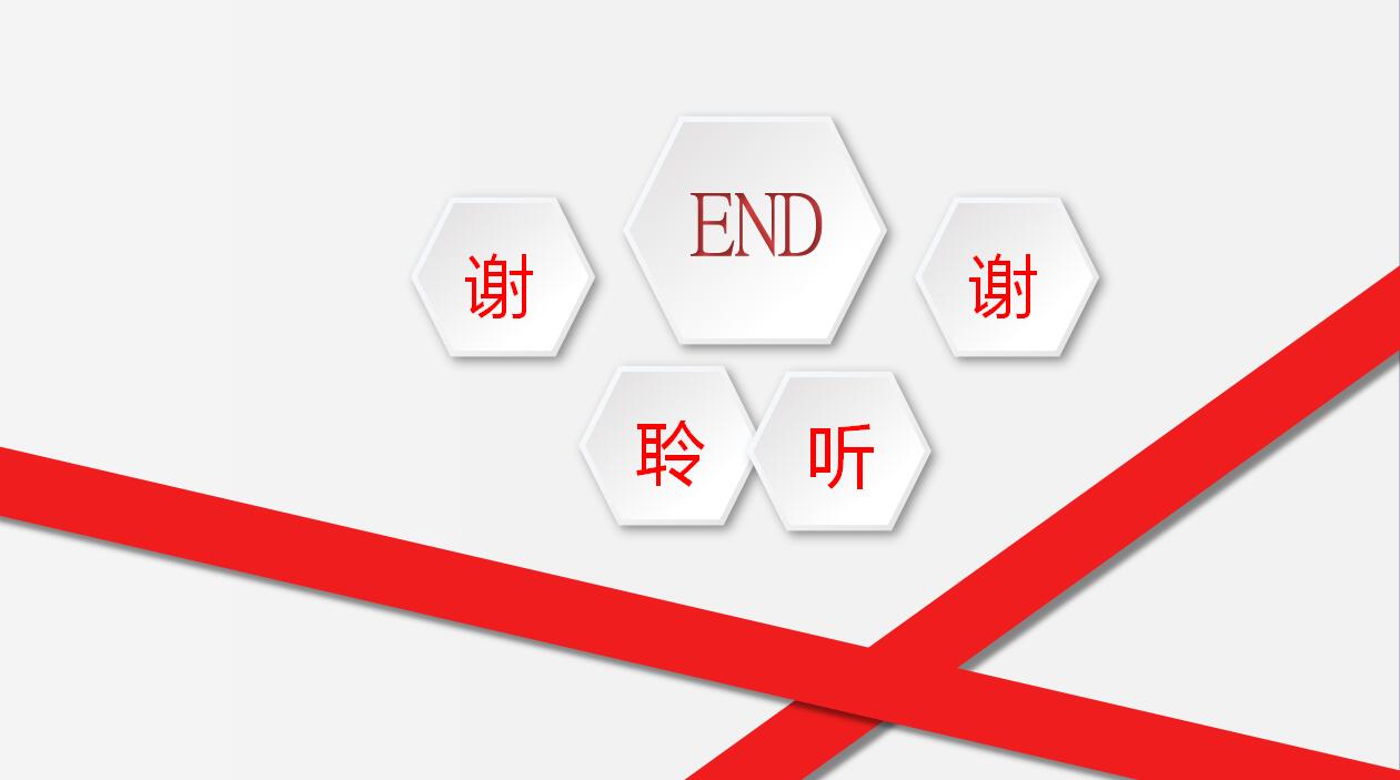 红白简约商务年终工作总结汇报ppt模板