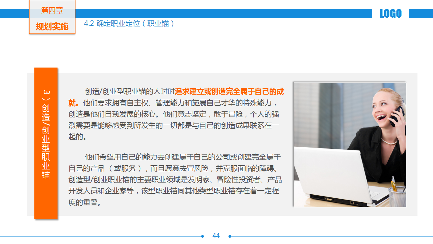 商务简约大方职业生涯规划ppt模板