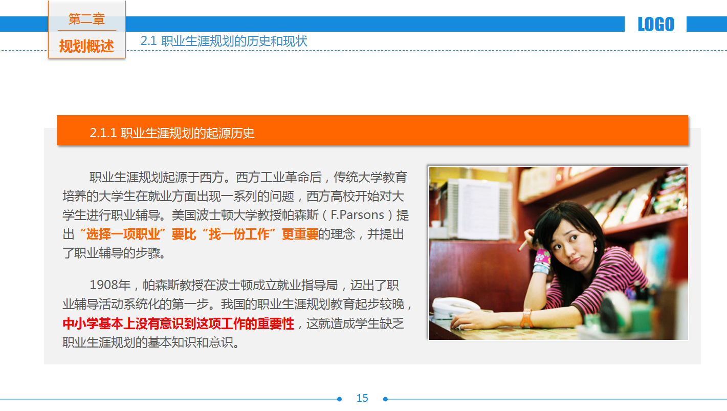 商务简约大方职业生涯规划ppt模板