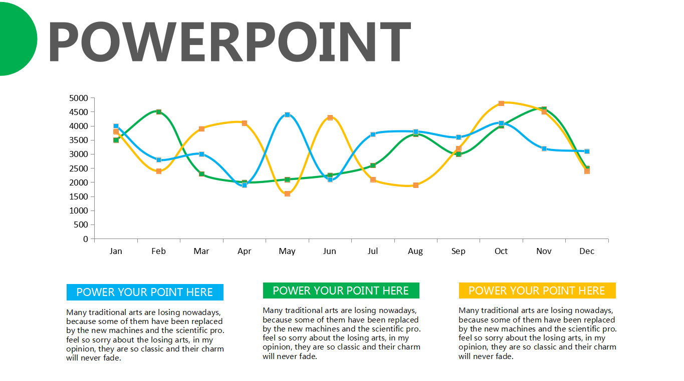 小清新彩色圆圈简约通用ppt模板