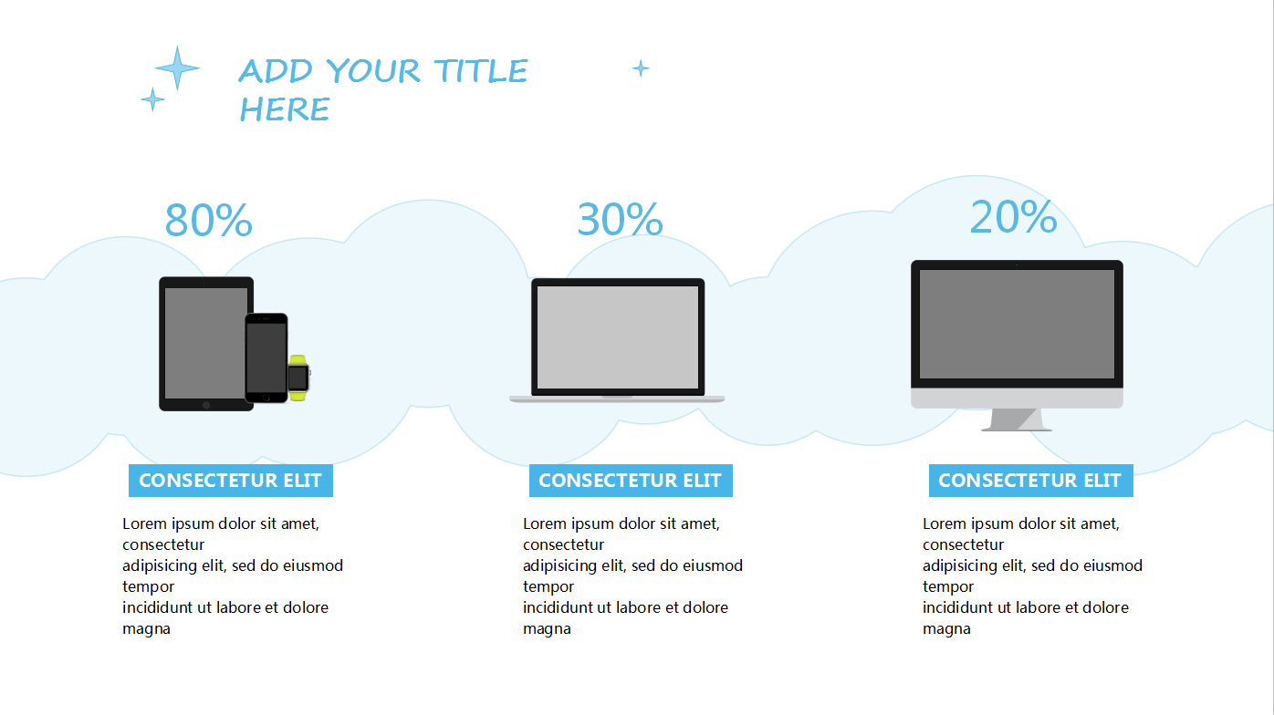 蓝色简洁清新英文工作计划通用ppt模板