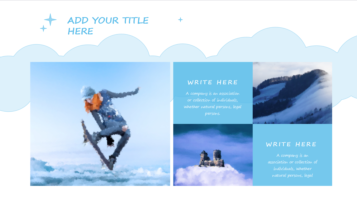 蓝色简洁清新英文工作计划通用ppt模板