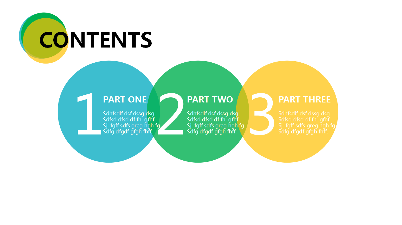 小清新彩色圆圈简约通用ppt模板