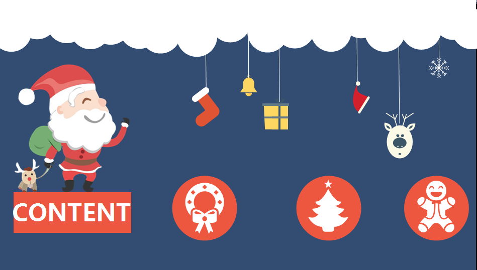 简洁扁平化卡通风格圣诞节ppt模板