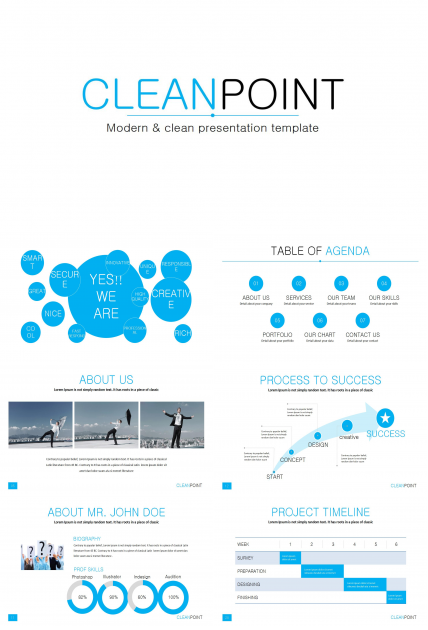 简约蓝色清新创意商务动态ppt模板