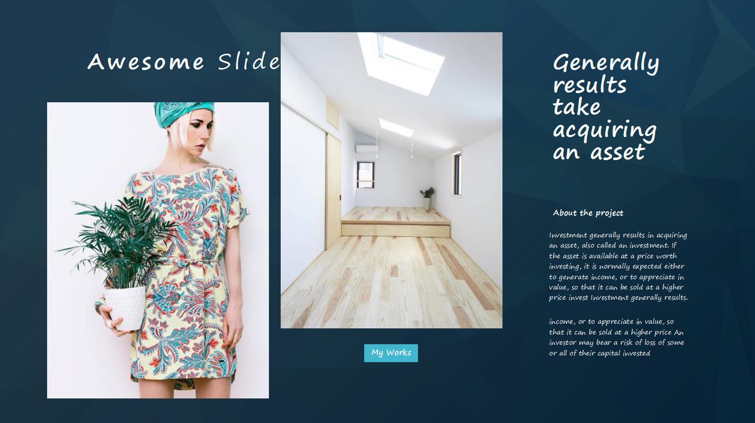 蓝色时尚几何简约通用ppt模板