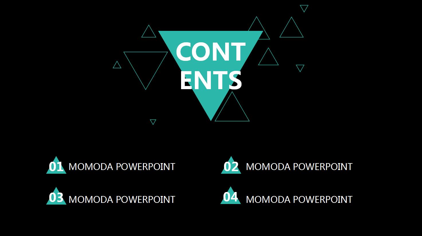 时尚三角简洁大气商务通用ppt模板