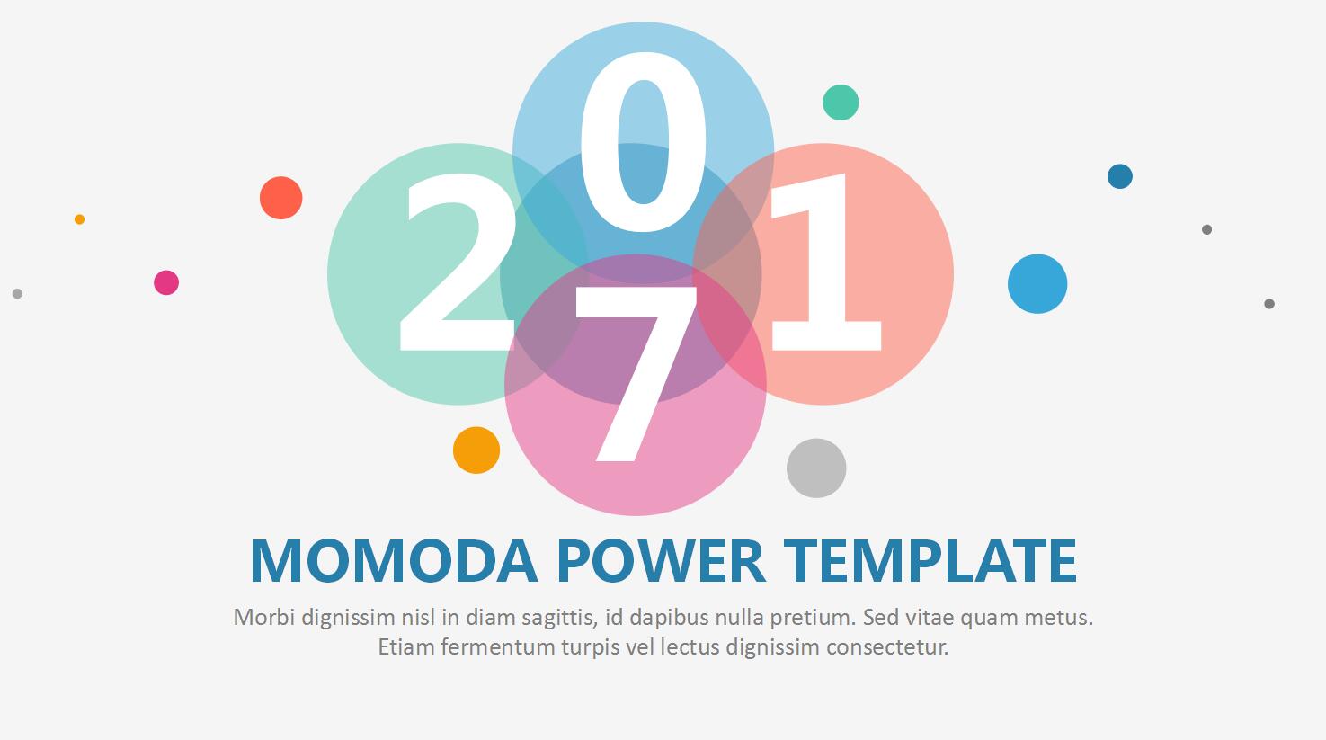 小清新气泡彩色简洁通用ppt模板