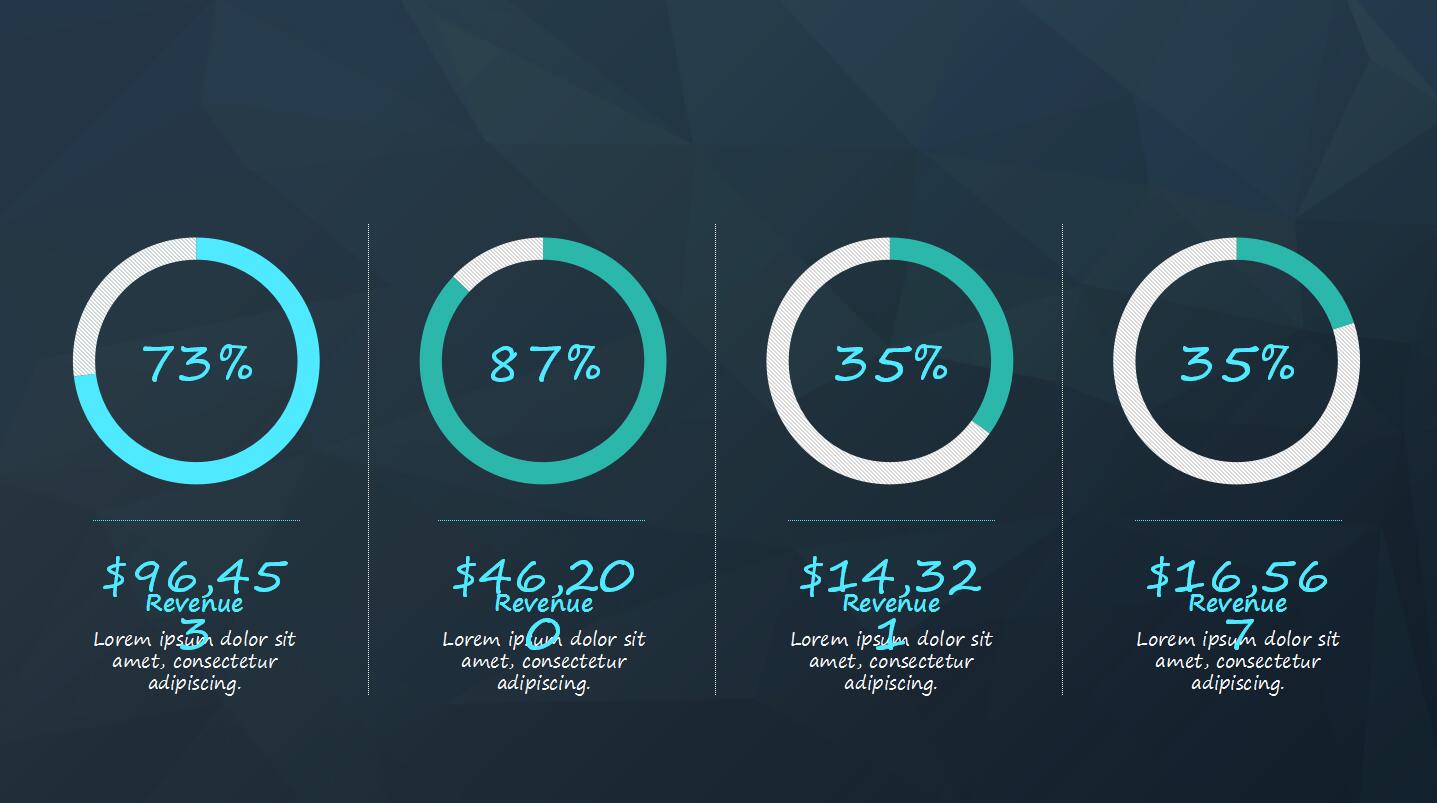 蓝色时尚几何简约通用ppt模板