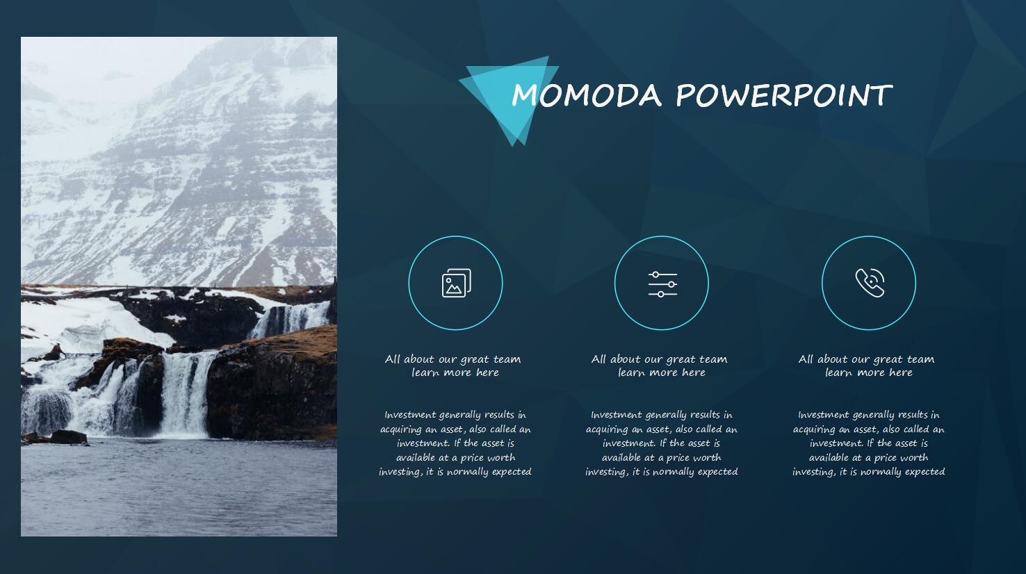 蓝色时尚几何简约通用ppt模板