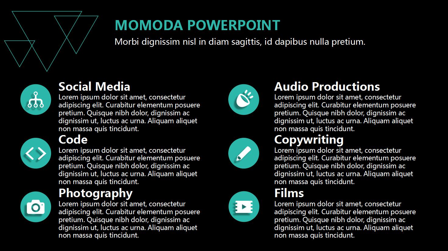 时尚三角简洁大气商务通用ppt模板