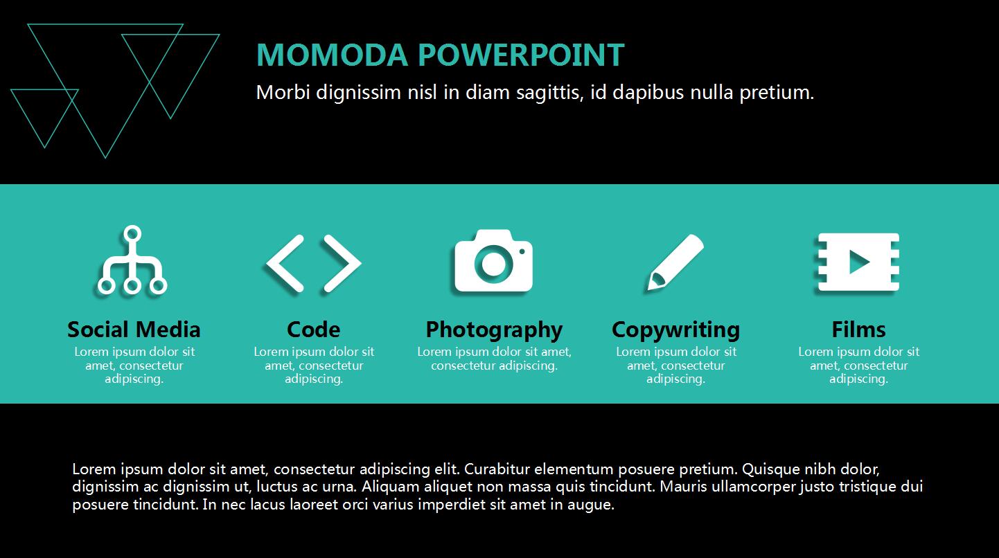 时尚三角简洁大气商务通用ppt模板