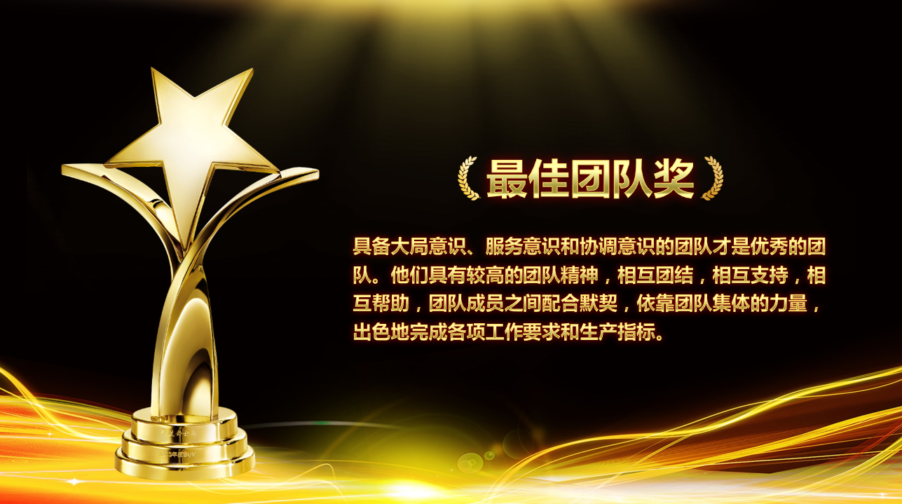 金色商务大气简约年度颁奖晚会ppt模板