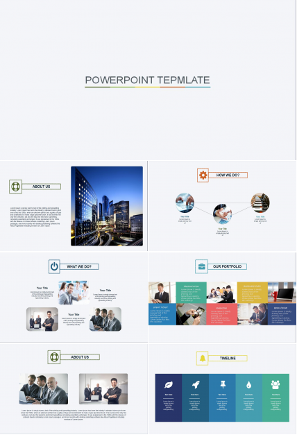 白色极简英文公司介绍项目展示ppt模板